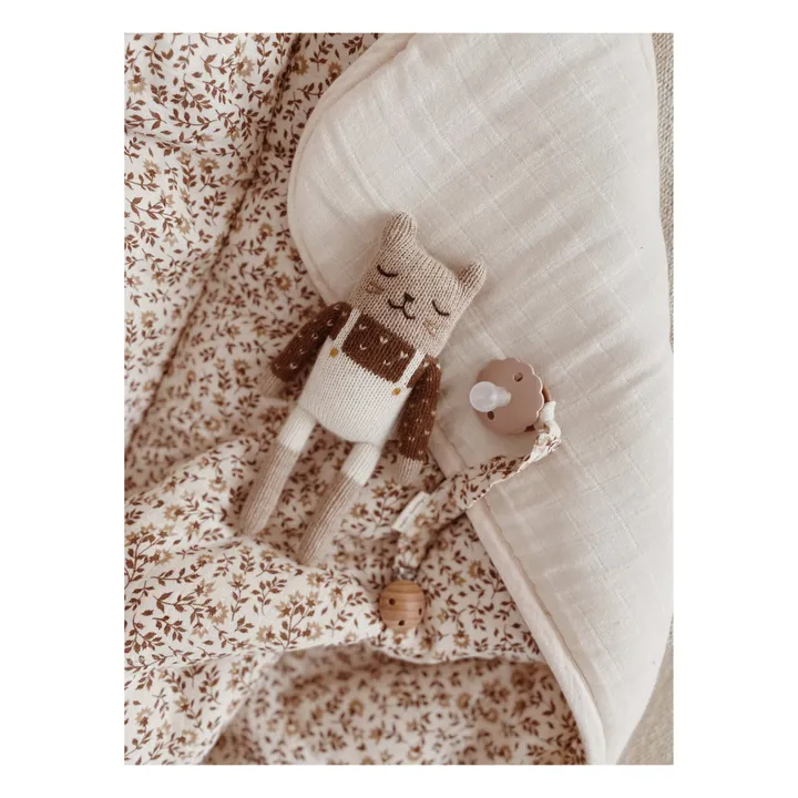 Main Sauvage Doudou Chaton salopette  | Ecru
