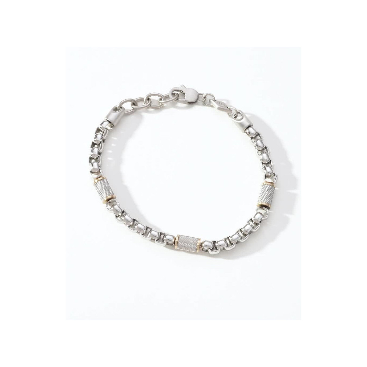 Bracelet FOSSIL acier inoxydable bicolore 19,5 cm