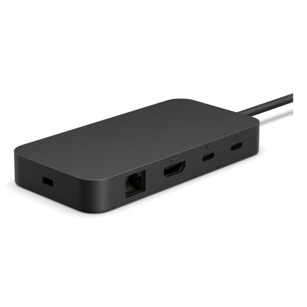 Microsoft Estação de Acoplamento Surface USB4 Dock EP2-19975   USB4 com Portas USB-A USB-C HDMI Ethernet Suporte para Monitor Duplo 4K e Power Delivery 65W