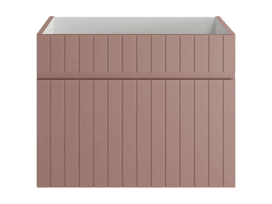 Meuble sous vasque suspendu strié rose - 60 cm - SATARA