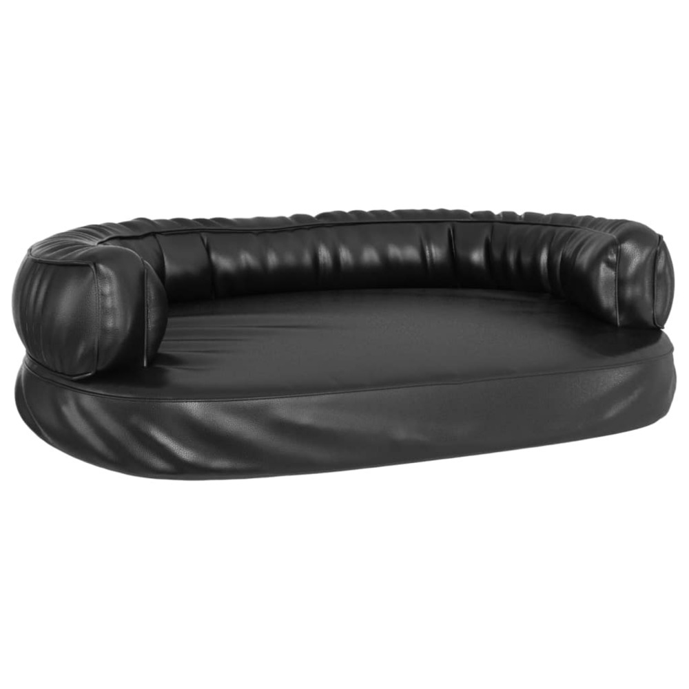 Lit pour chien ergonomique mousse noir 88x65 cm similicuir