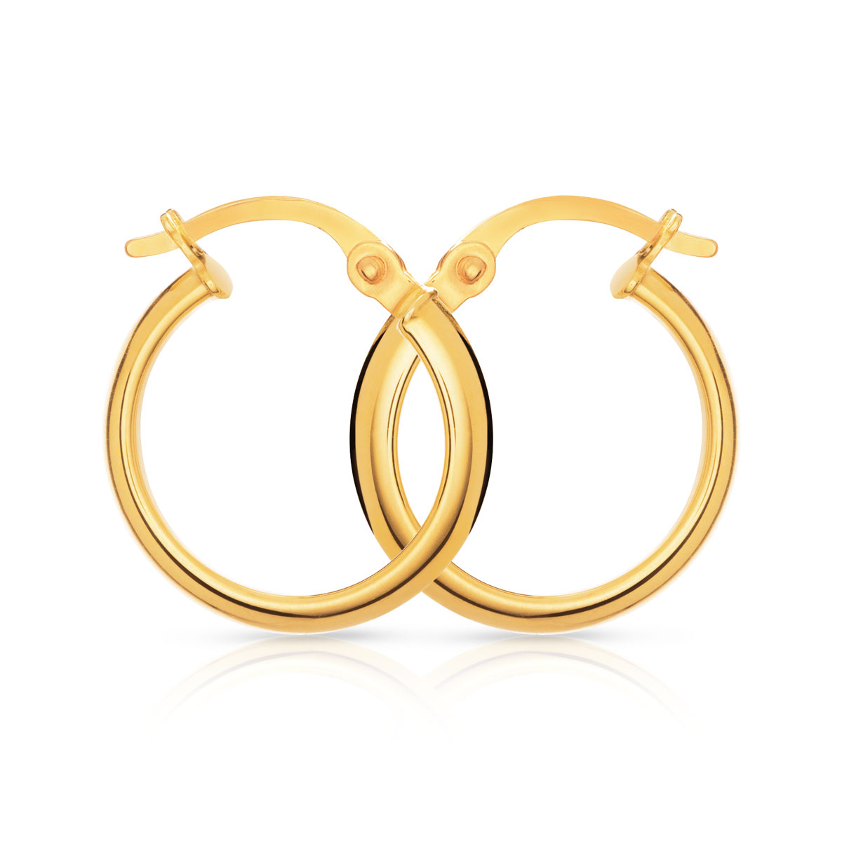 Créoles or 375 jaune 10 mm