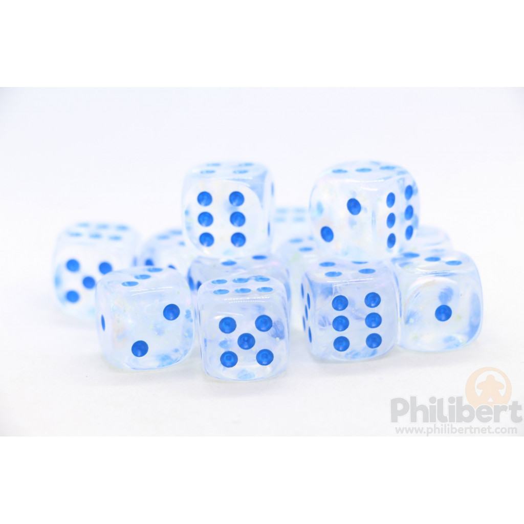 Set de 12 Dés 6 Faces Chessex : Borealis