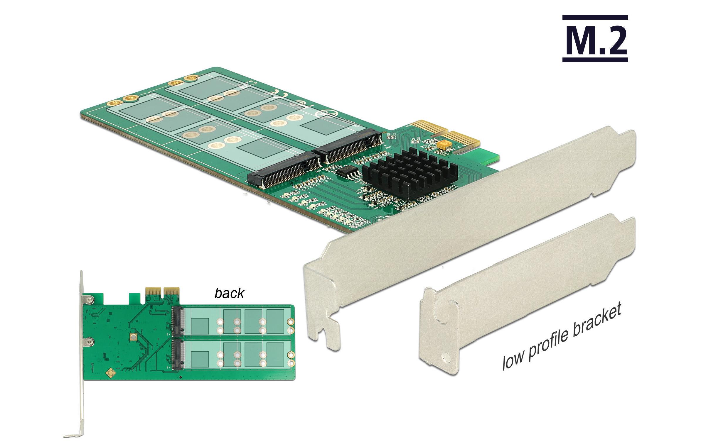 Host Bus Adapter 4 Port SATA Controller PCI-ex4 - M.2PCI Express Karte mit vier M.2 Slots