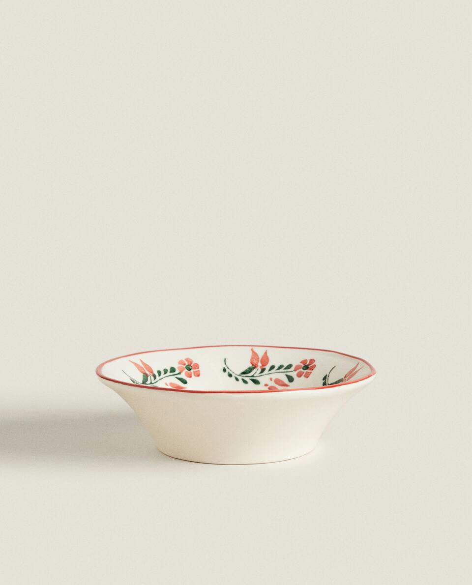 TIGELA DE BARRO COM DETALHES FLORAL