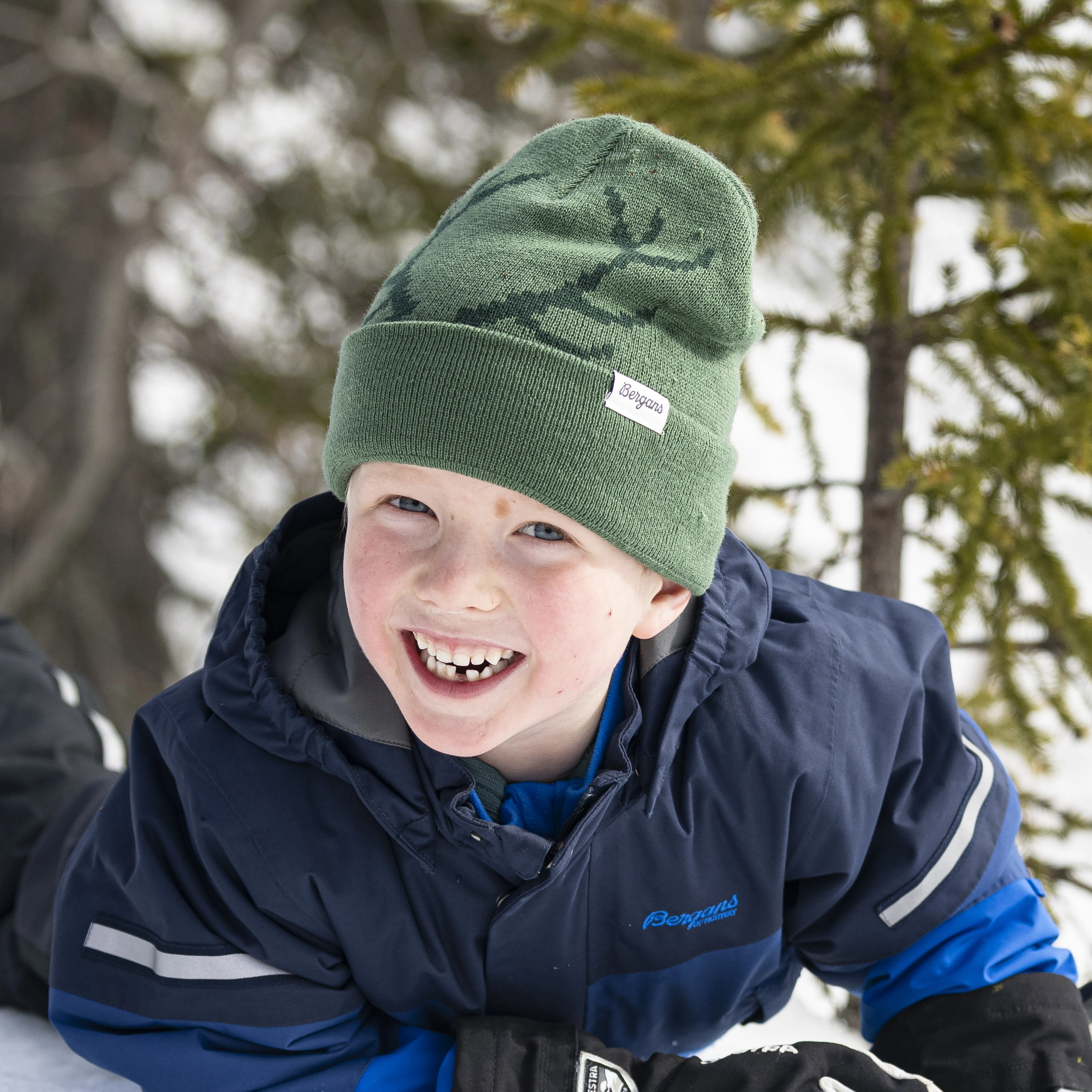 Antlers Kids Beanie Dark Jade Green / Duke Green