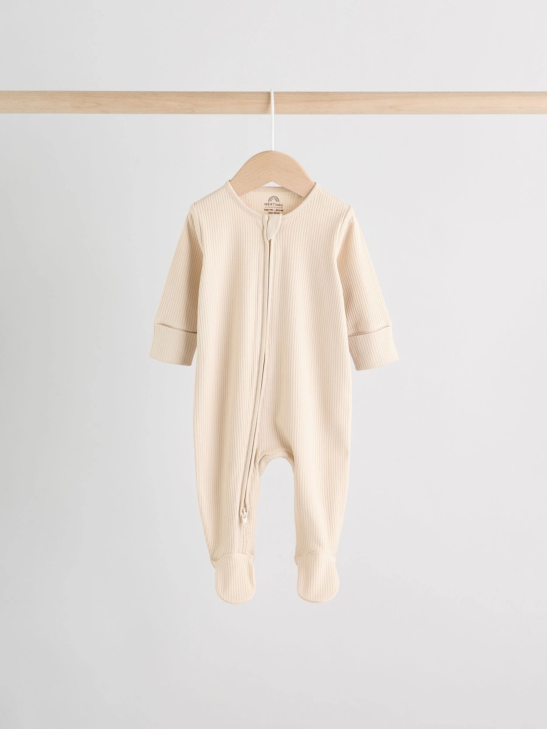 Beige - Verpakking van 3 babypyjama's met tweewegrits (0-2jr)