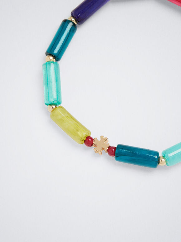 Pulseira elástica com resina - Multicolorida