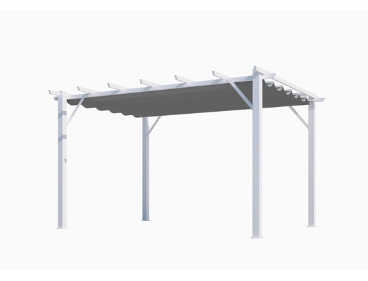 HABRITA - Pergola 100% aluminium couleur grise 12 m2 - structure blanc...