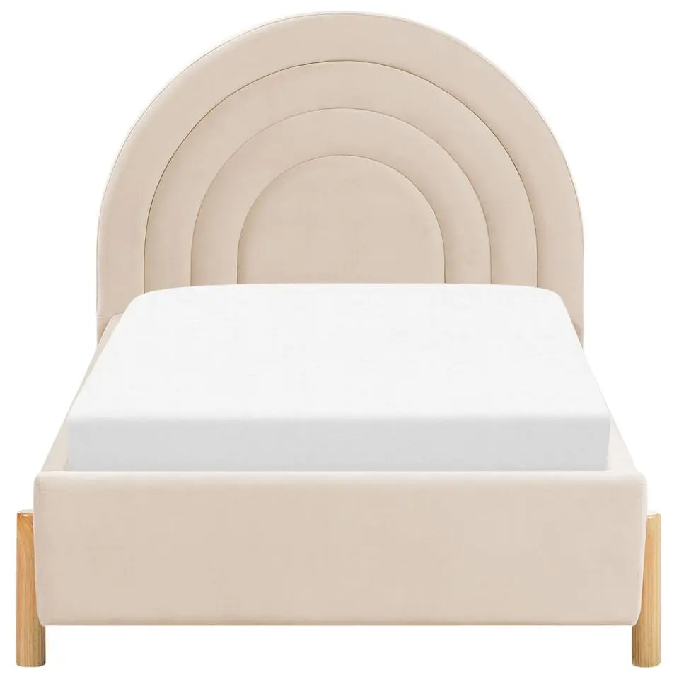 ANET - Bed - Beige - 90 x 200 cm - Fluweel