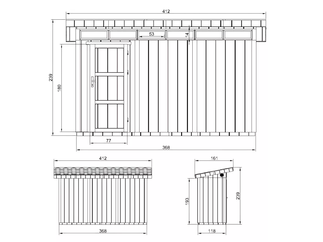 Abri de Jardin Qualité Premium 4m² /L161xL412xH239 cm - Timbela M902A-CAVERN STEEL