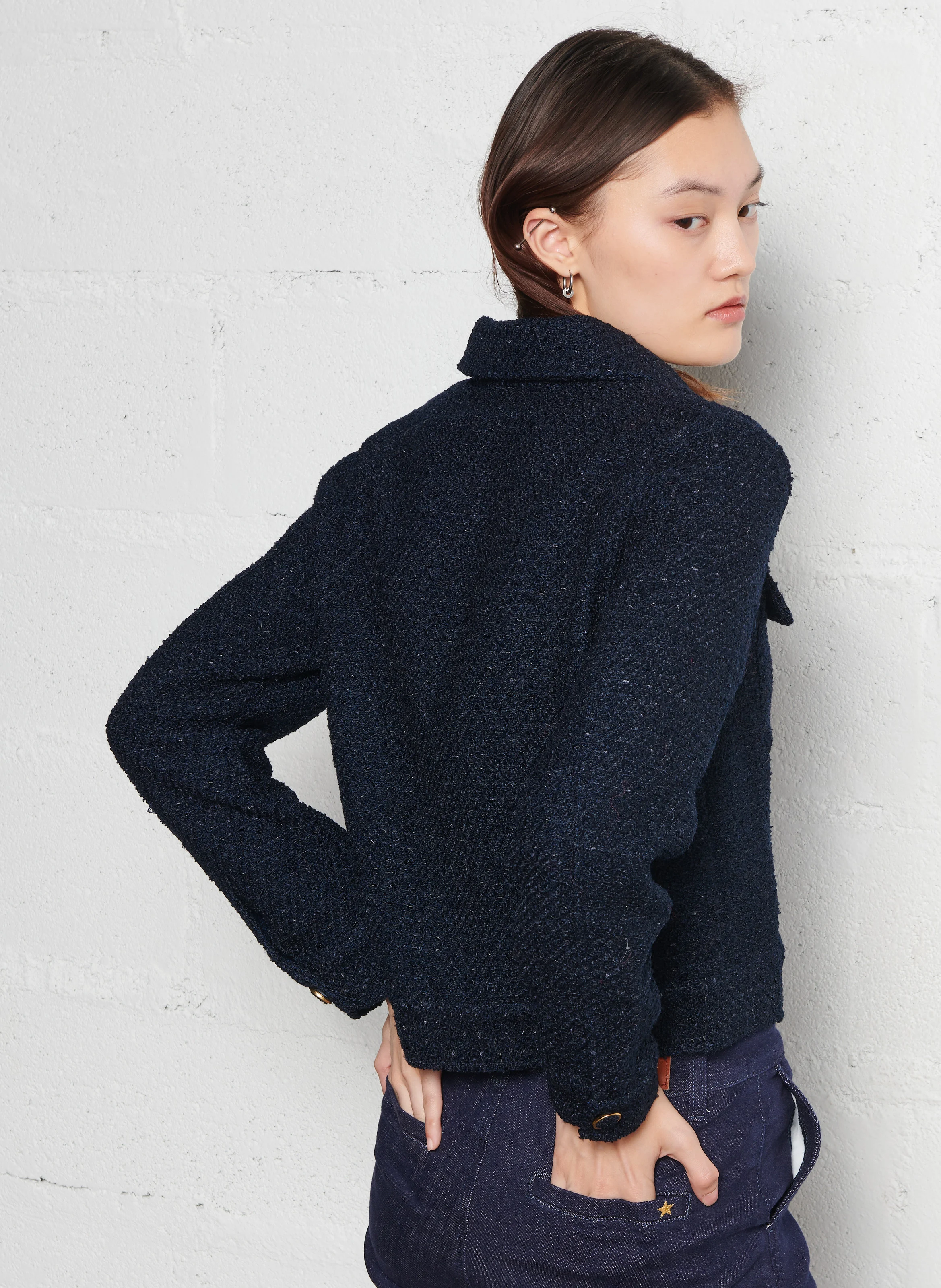 VIRGINA - Veste courte en tweed | Bleu