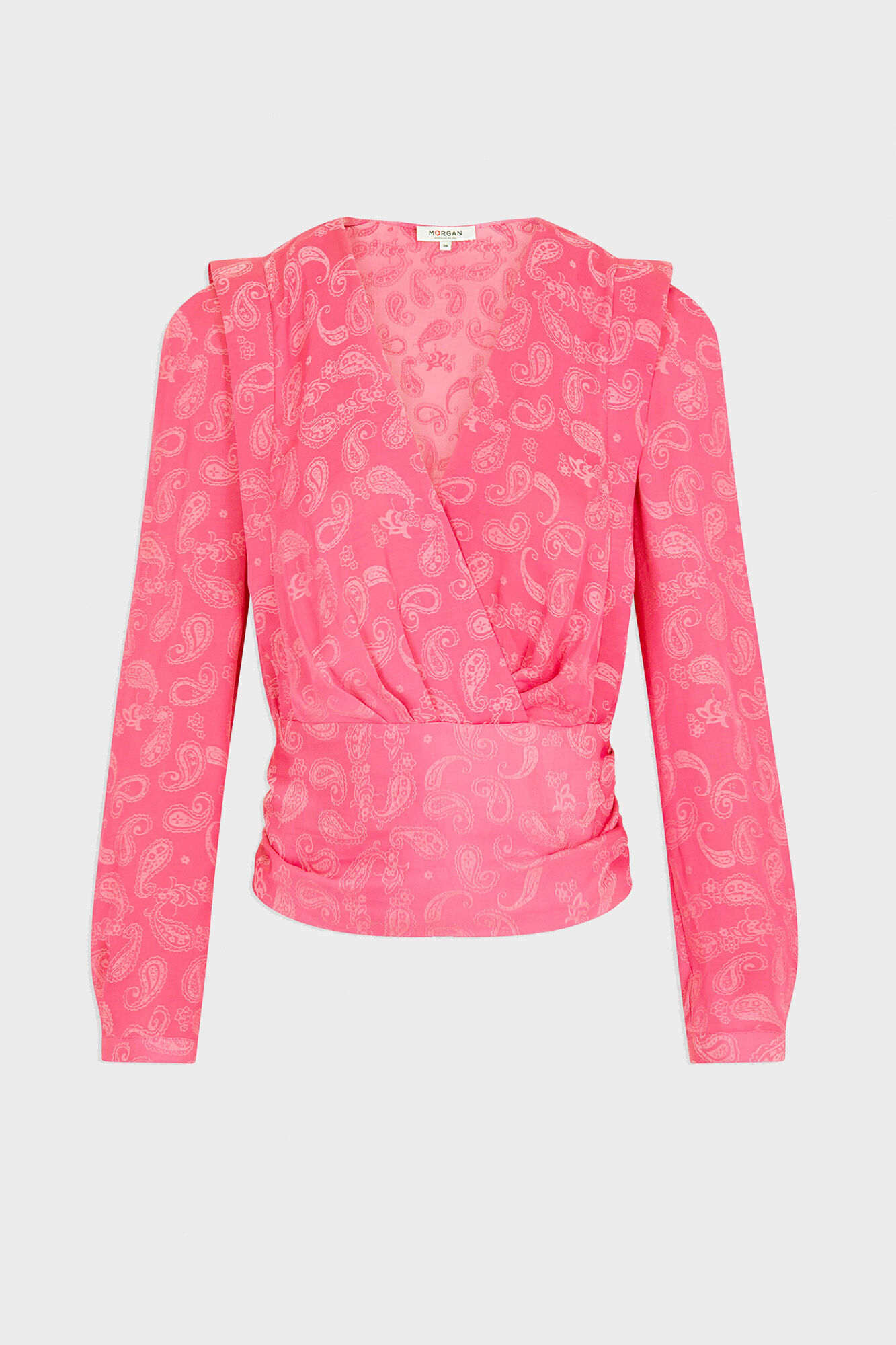 Blusa de manga comprida estampada - Fúcsia