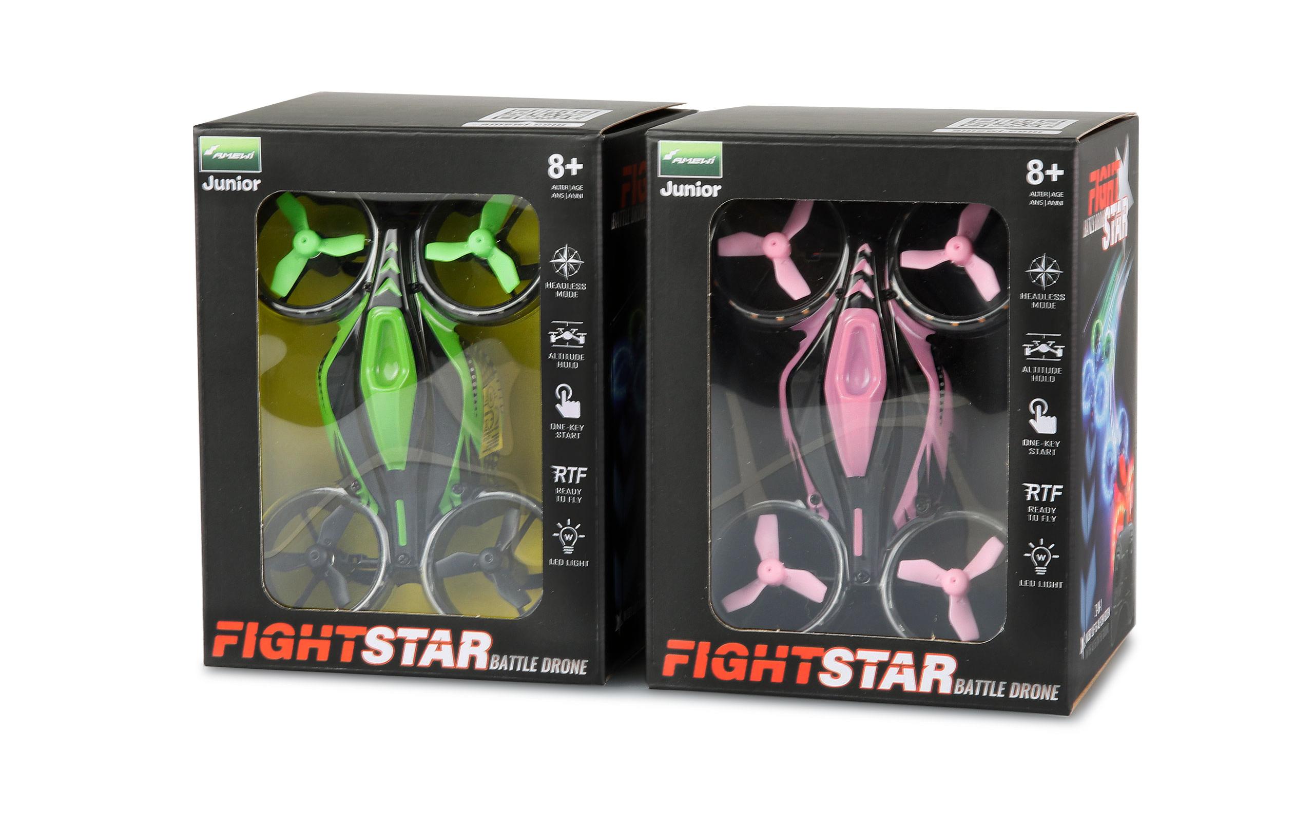 FightStar Battle Drone Set Grün & Pink, RTFZwei 2-in-1-Drohnen mit IR-Kampffunktion