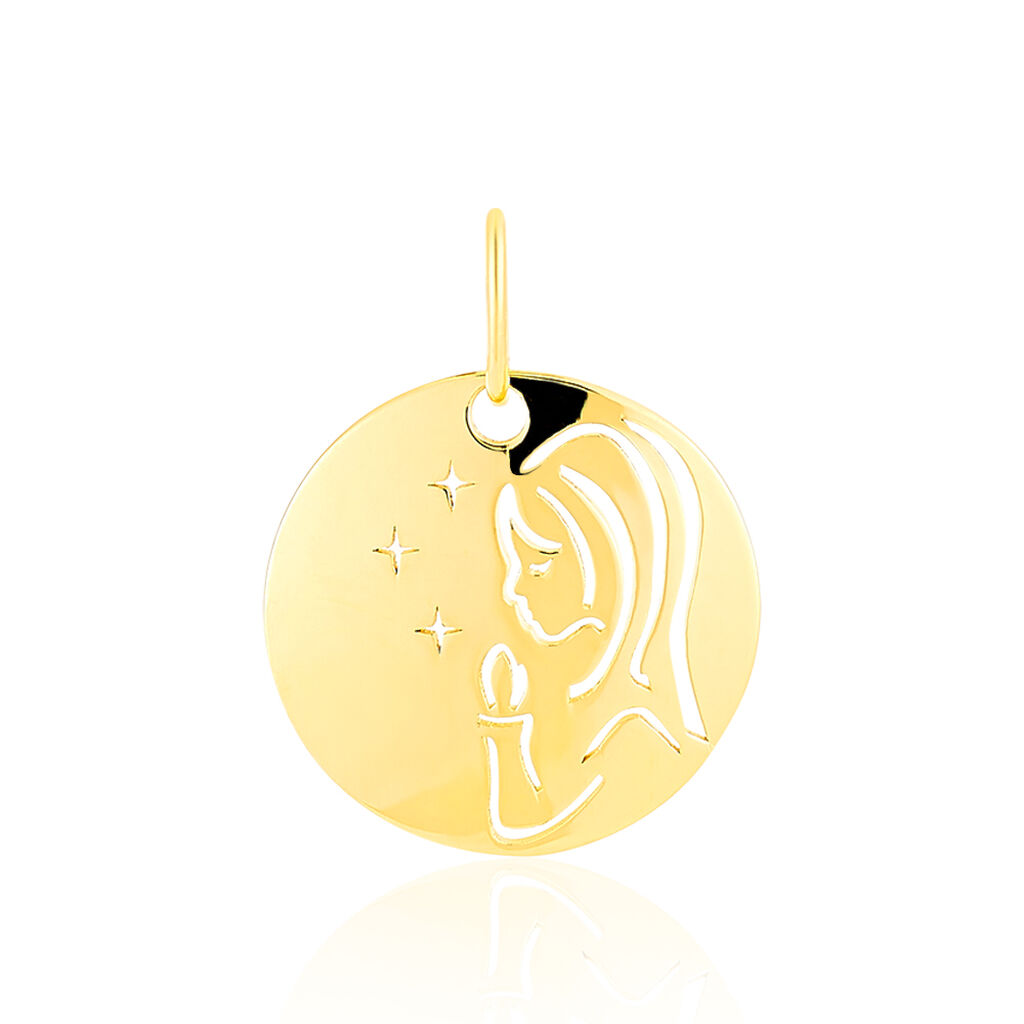 Pendentif Vierge Rond Or Jaune