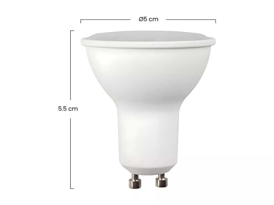 Pack de 2 Ampoules Spot LED GU10 6W Equi.50W 540lm 25000H 7hSevenOn Premium
