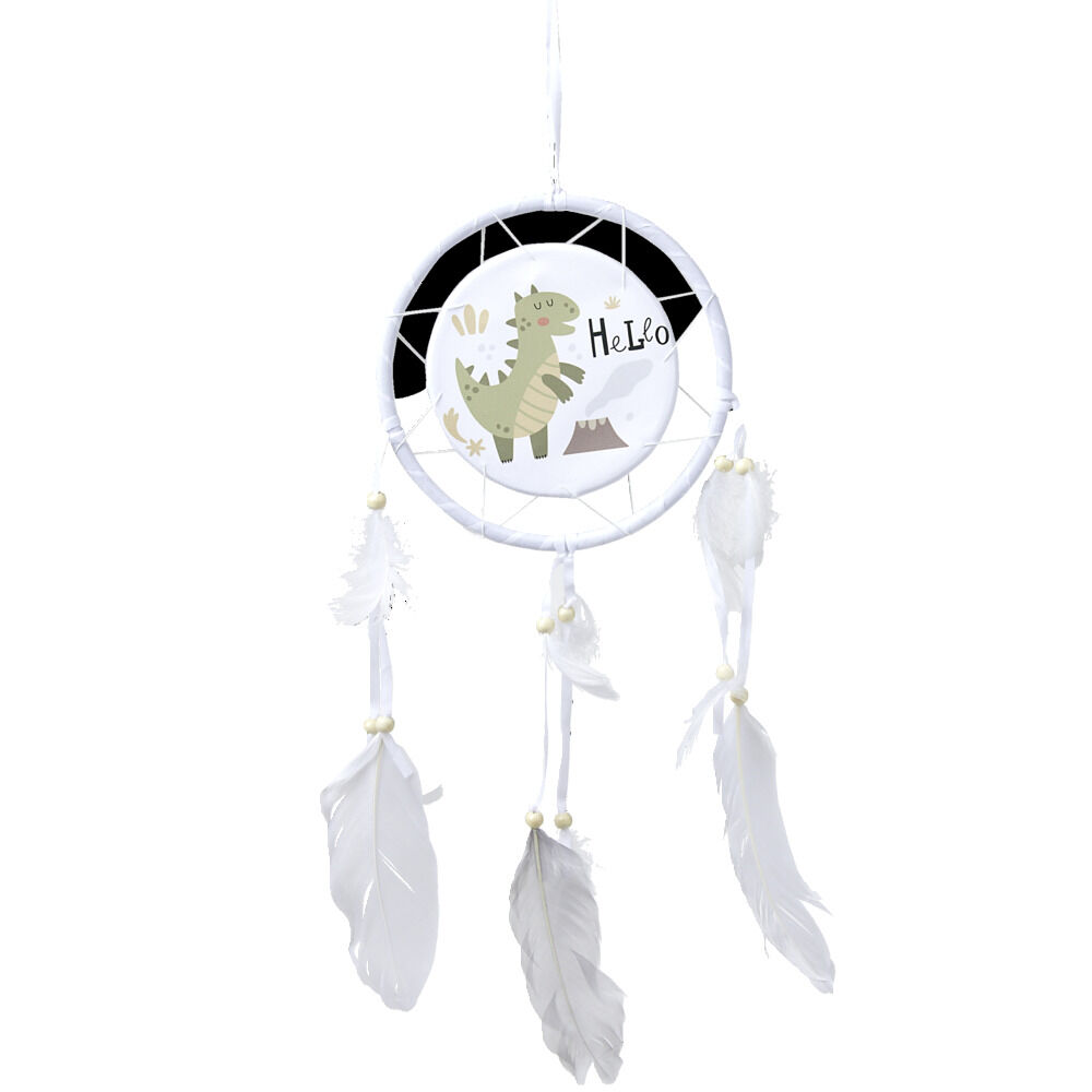 Attrape-rêve arc-en-ciel avec plume 16xH50cm (4 modèles)