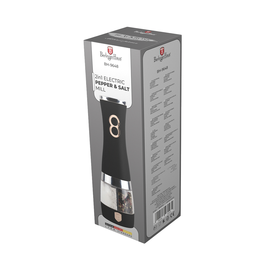 Berlinger Haus Salz- und Pfefferstreuer 2 in 1 Black Rose Collection