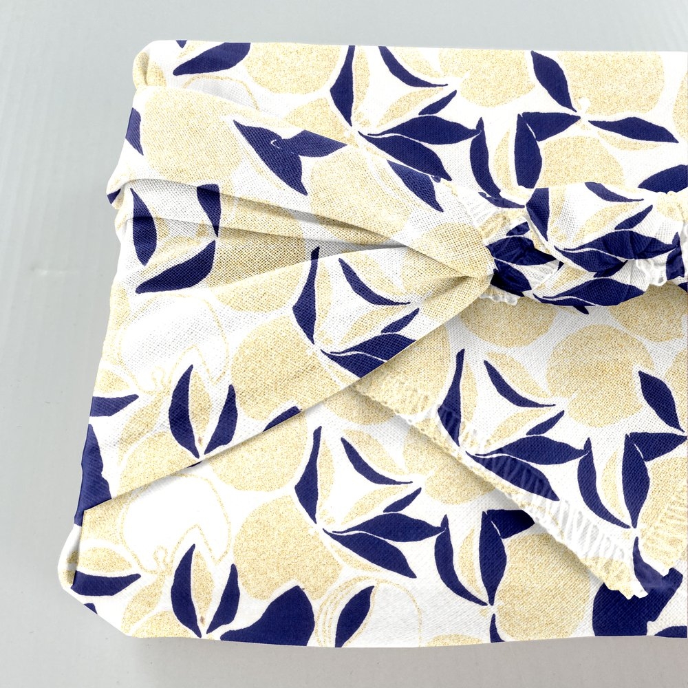 Furoshiki Petit 35 X 35 Cm Citrons Dorés