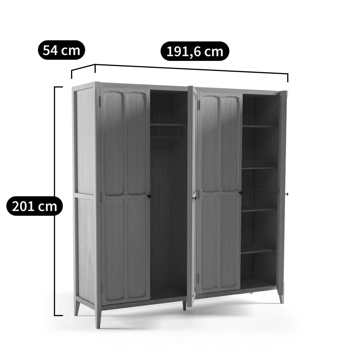 LA REDOUTE INTERIEURS<br>Roupeiro com 4 portas, Eugénie