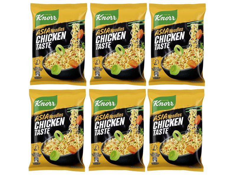 Knorr Asia Instant Noodles Chicken Taste 6 Portionen Asiatisches Nudelgericht