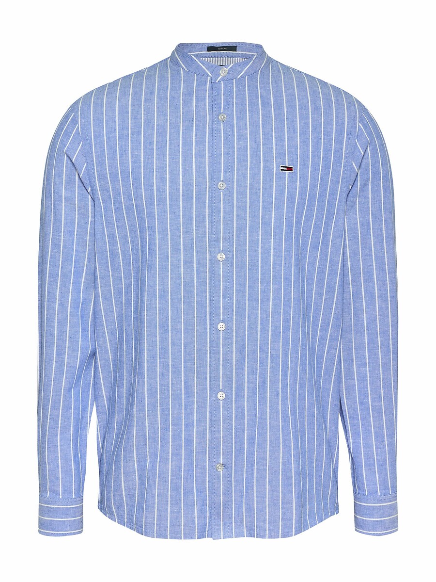 TOMMY JEANS<br>Camisa listrada de algodão e linho