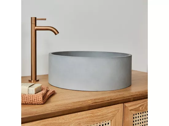 Vasque tambour en béton naturel 37 cm