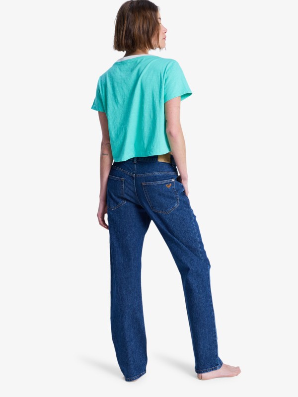 Moonrise Long Mid Ocean Blue Jeans coupe droite Bleu Femme