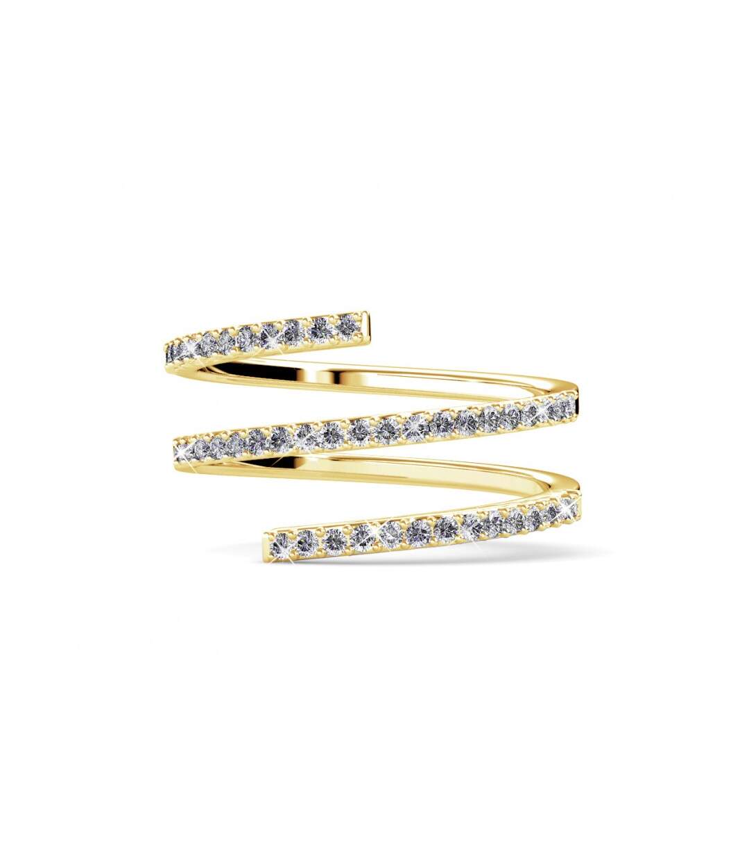 Bague Spiral - Or Rosé et Cristal