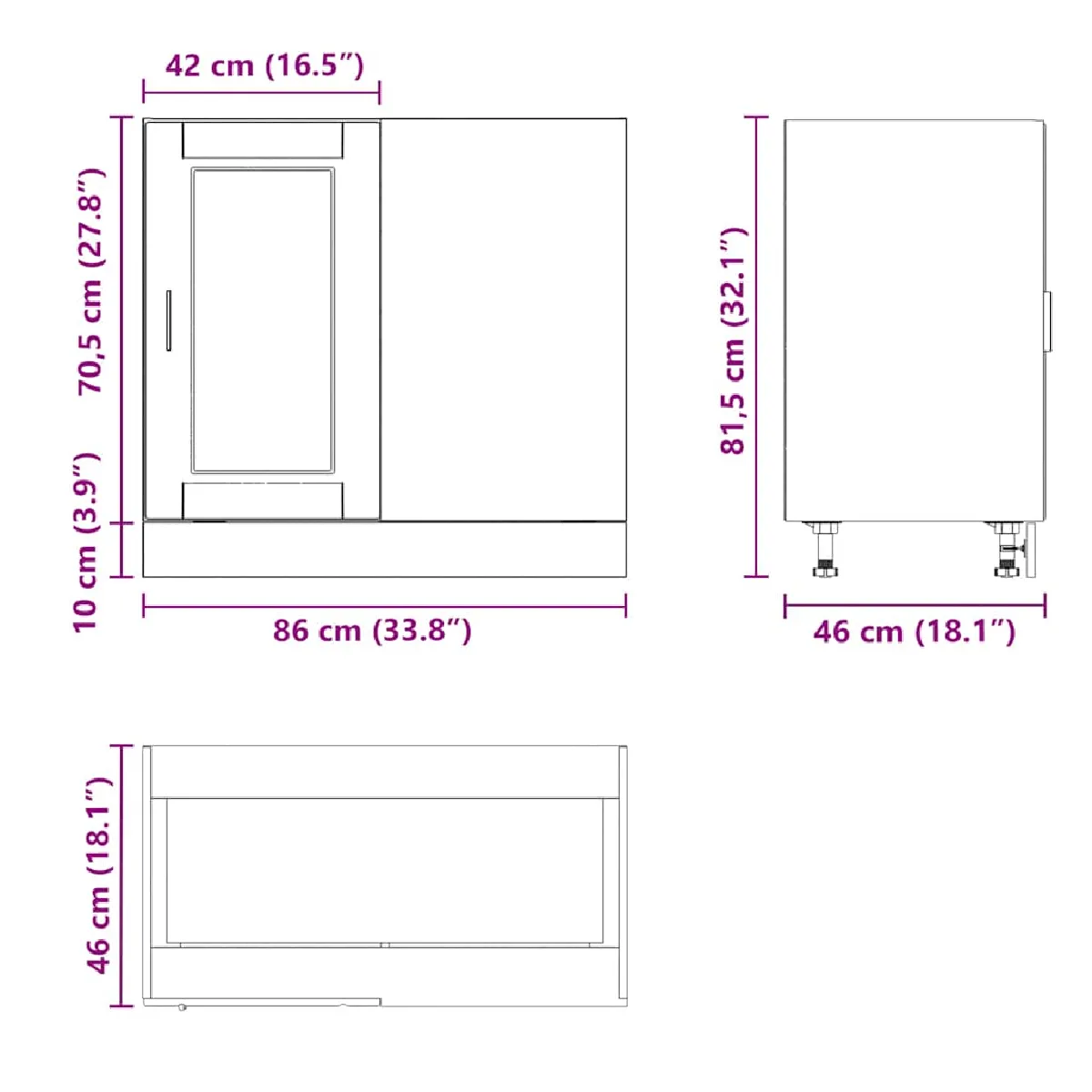 vidaXL Armoire de Cuisine Porto Gris Béton