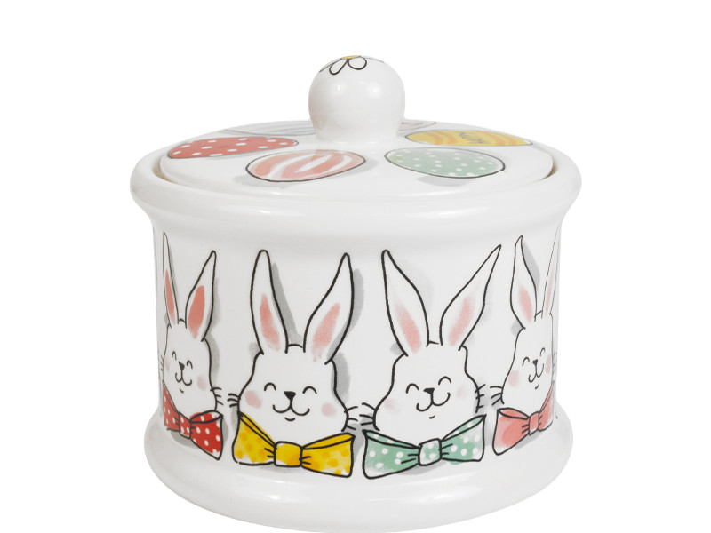 Voorraadpot rond 12,5cm Pasen Paashazen