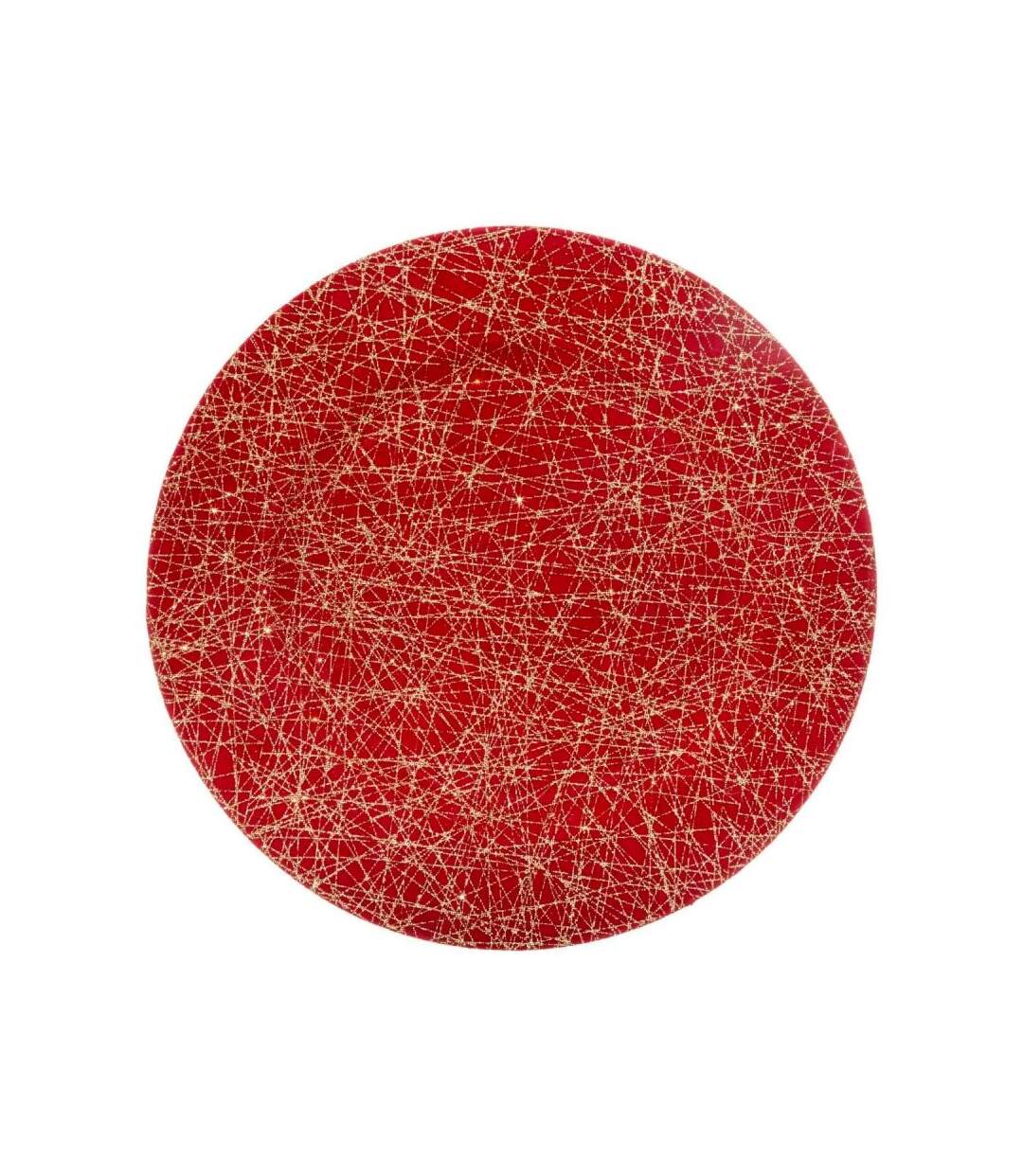 Assiette de Présentation Lignes 33cm Rouge & Or