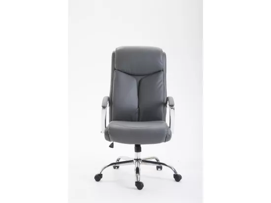 Chaise de bureau - Similicuir & Métal chromé - Gris - XL Vaud