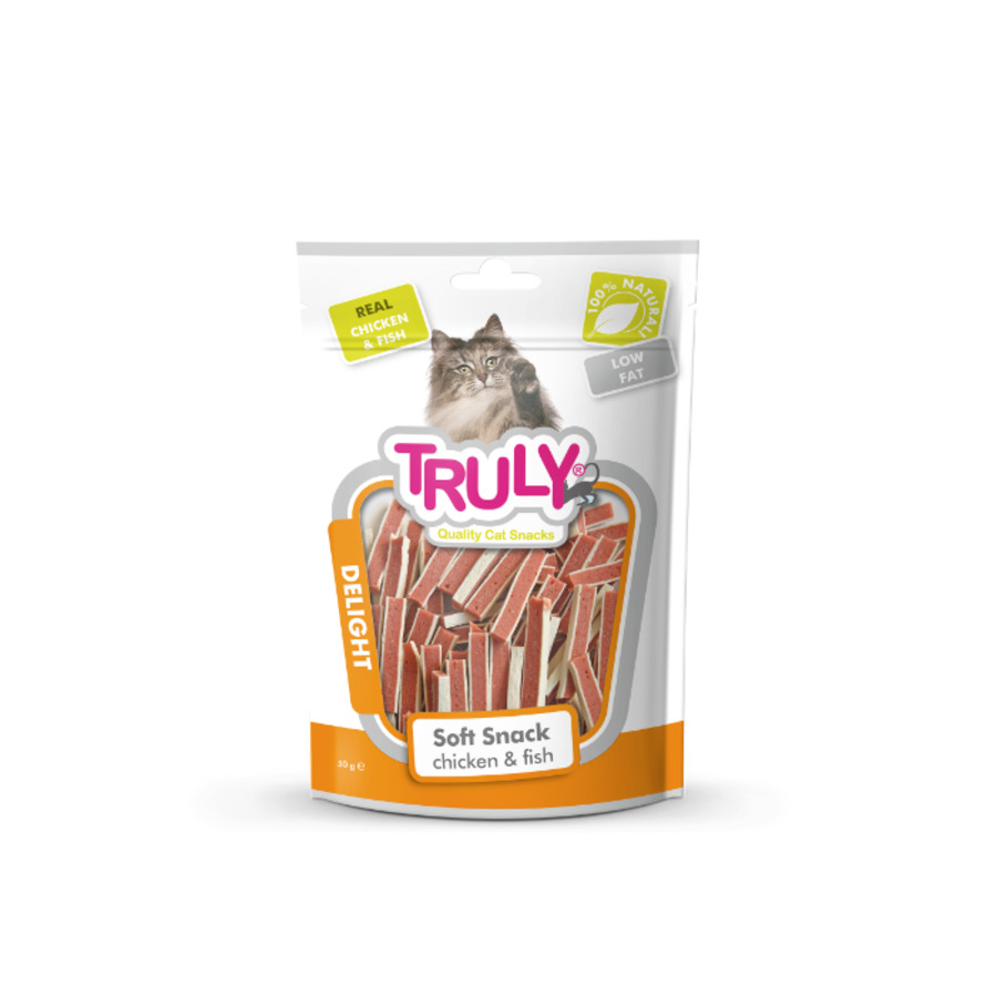 Tiras de frango e peixe Truly Cat 50g