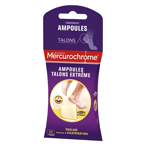 Curativos Mercurochrome Extreme para Bolhas no Calcanhar (4 unidades)