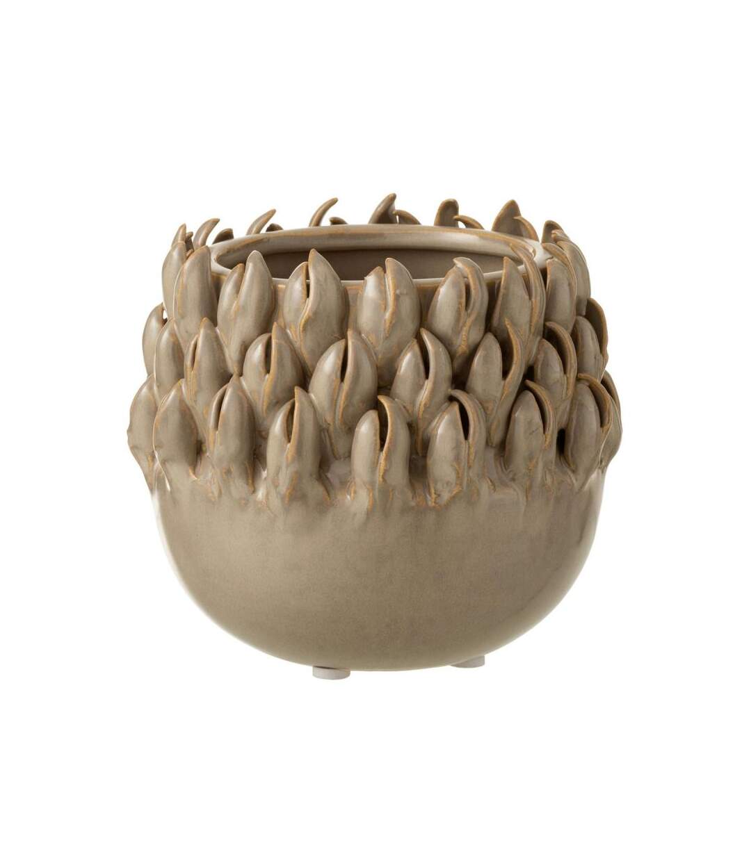 Paris Prix - Cache-pot ibiza Céramique 11cm Gris