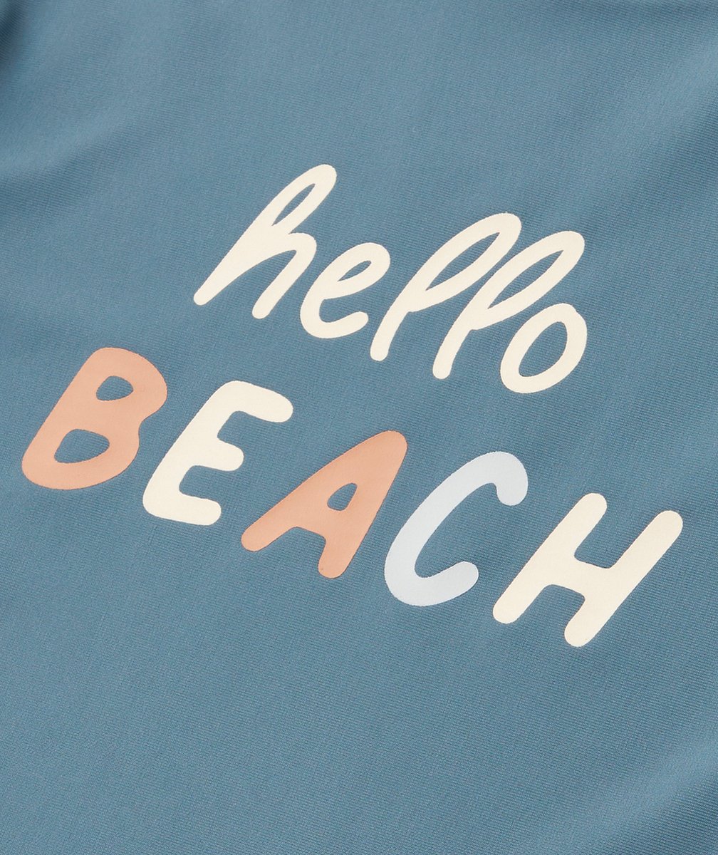 LASSIGT-SHIRT ANTI-UV HELLO BEACH BLEU