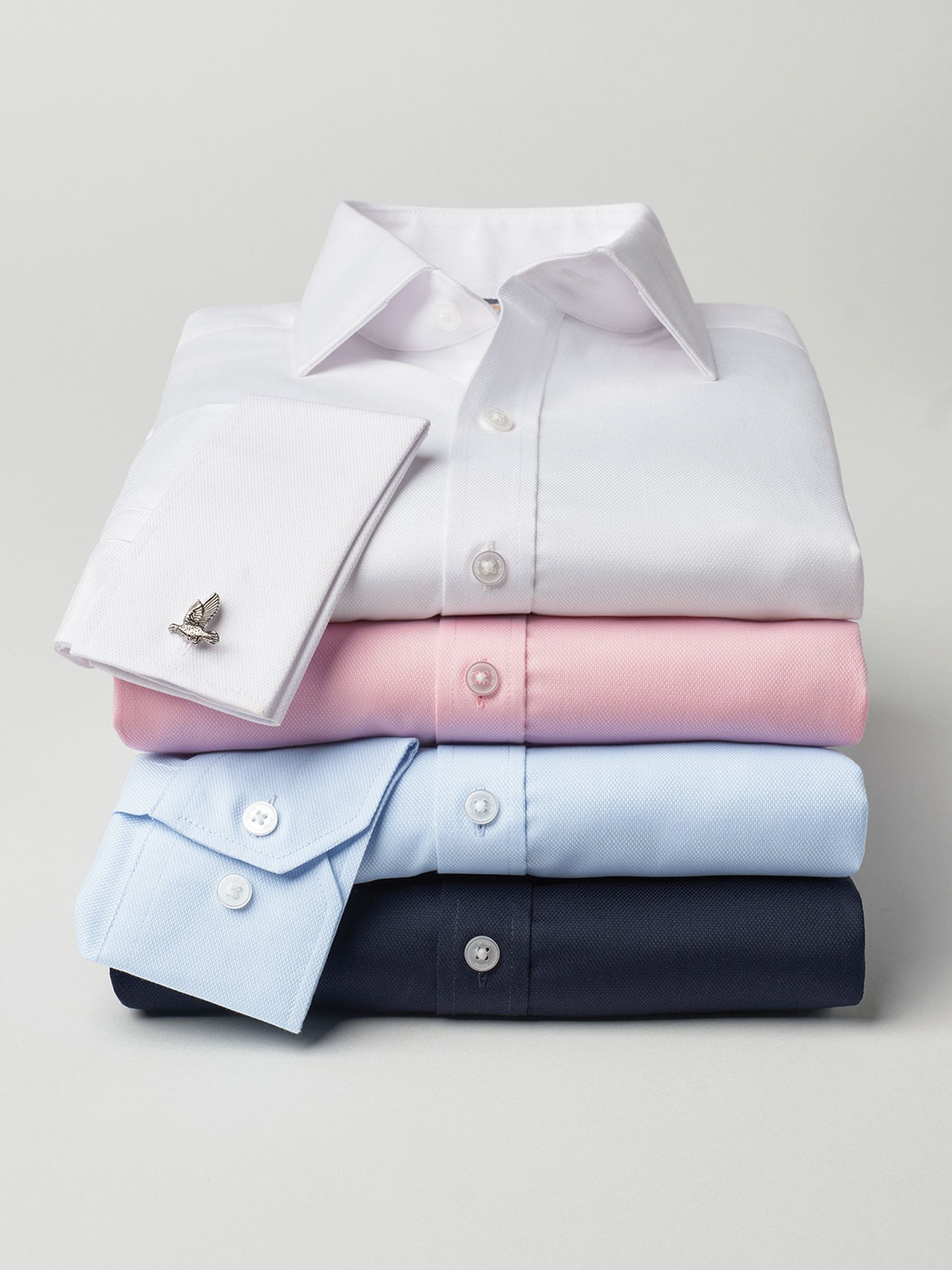 Wit - Standaard - Brook Taverner Royal Oxford Single Cuff Cotton Shirt