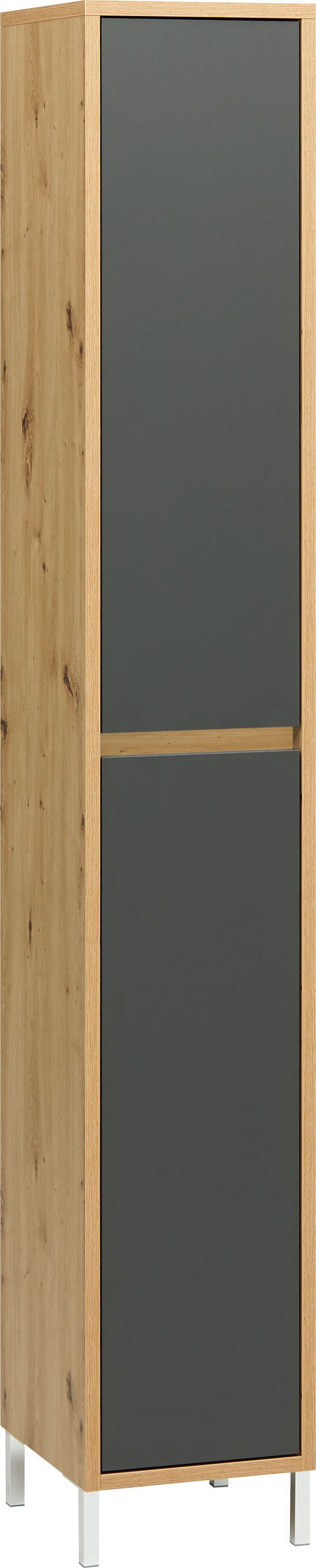 SIERRA Hochschrank - Eiche/Anthrazit / B: 30.0 cm x T: 35.0 cm x H: 190.0 cm