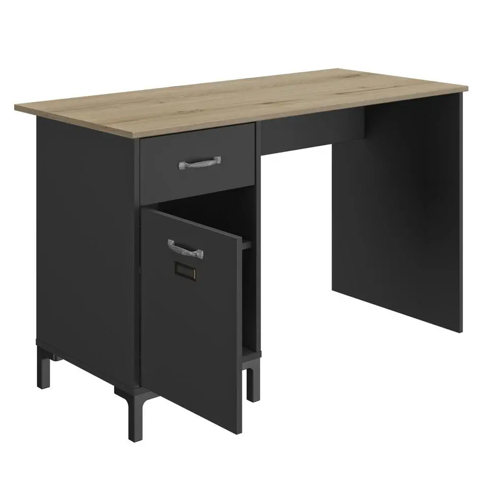 Diagone Bureau Manchester - 120x55cm - Zwart/Eikenkleur