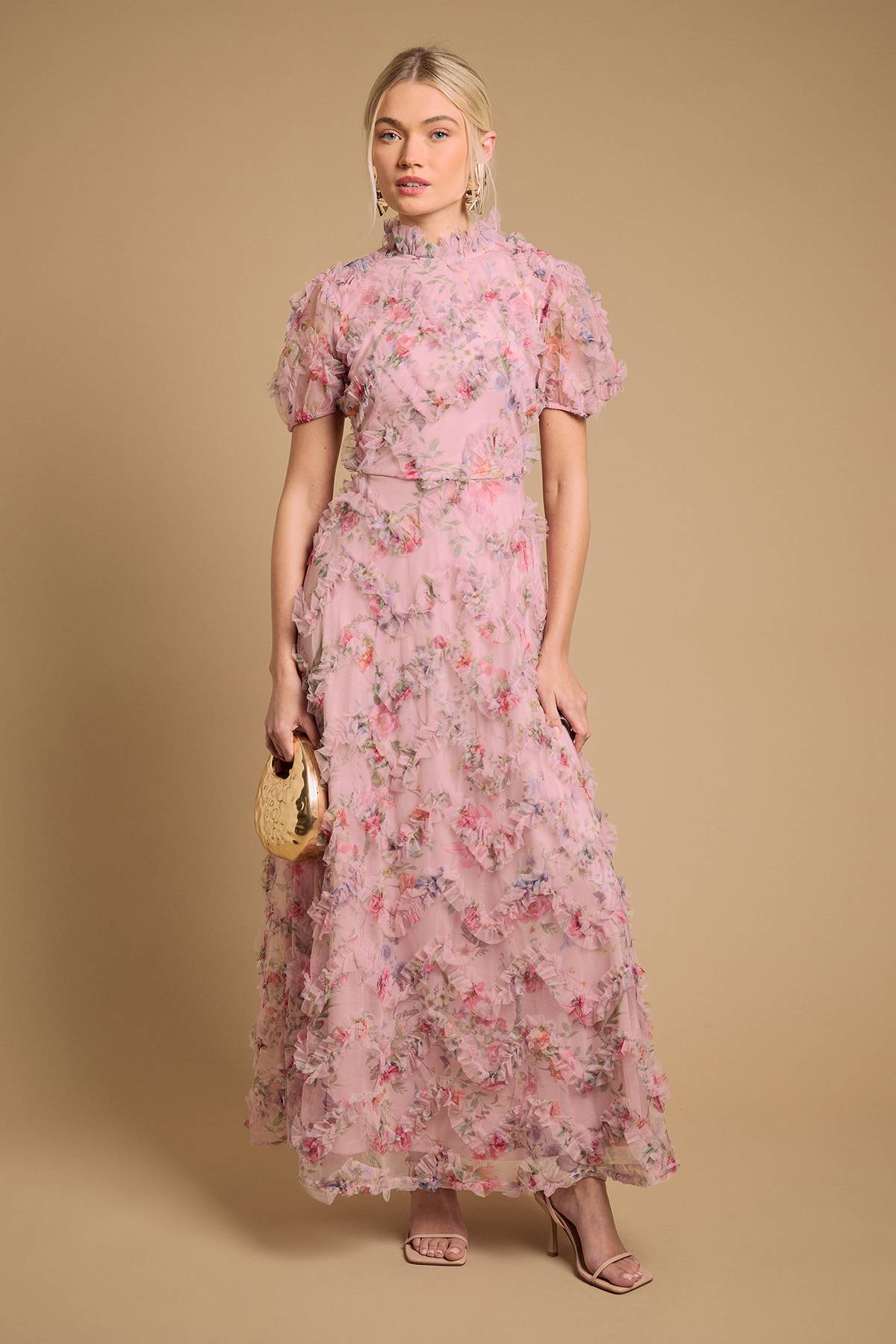 Oasis Robe Longue Texturée Imprimée
