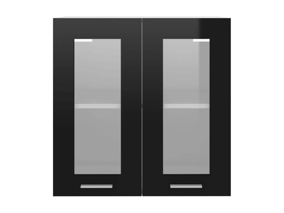 Armoire en verre suspendue Noir 60x31x60