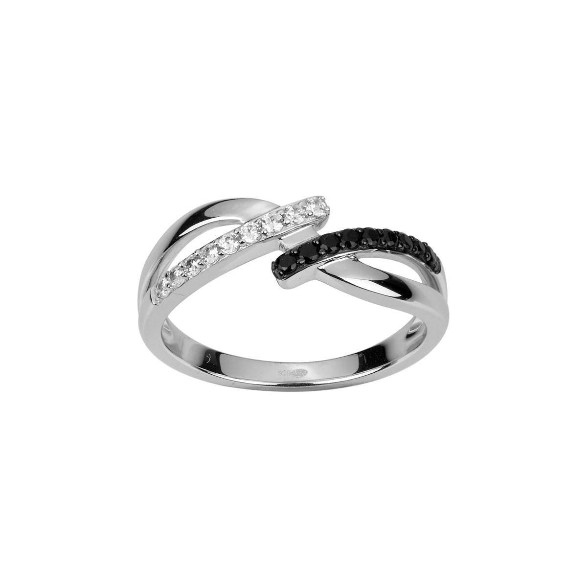 Bague en Argent avec oxyde de zirconium noir