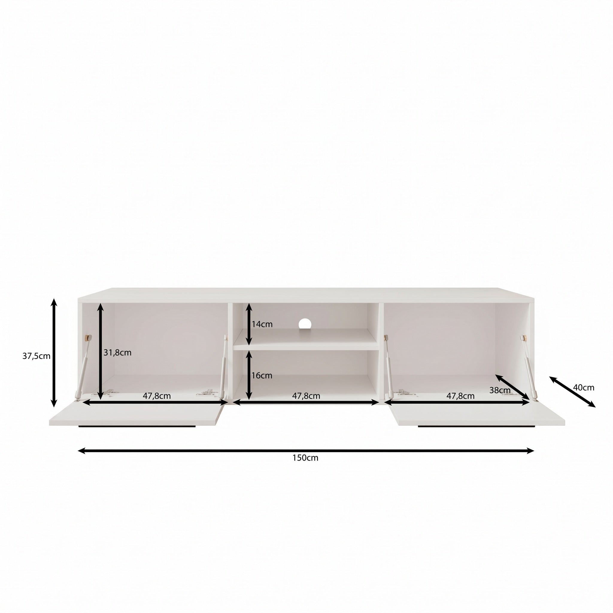 Montalo - TV-Meubel - Beige - 150x40x38 cm