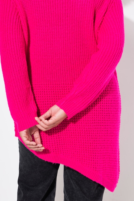 Pullover, Straight Fit, Strukturstrick, Zipfelsaum