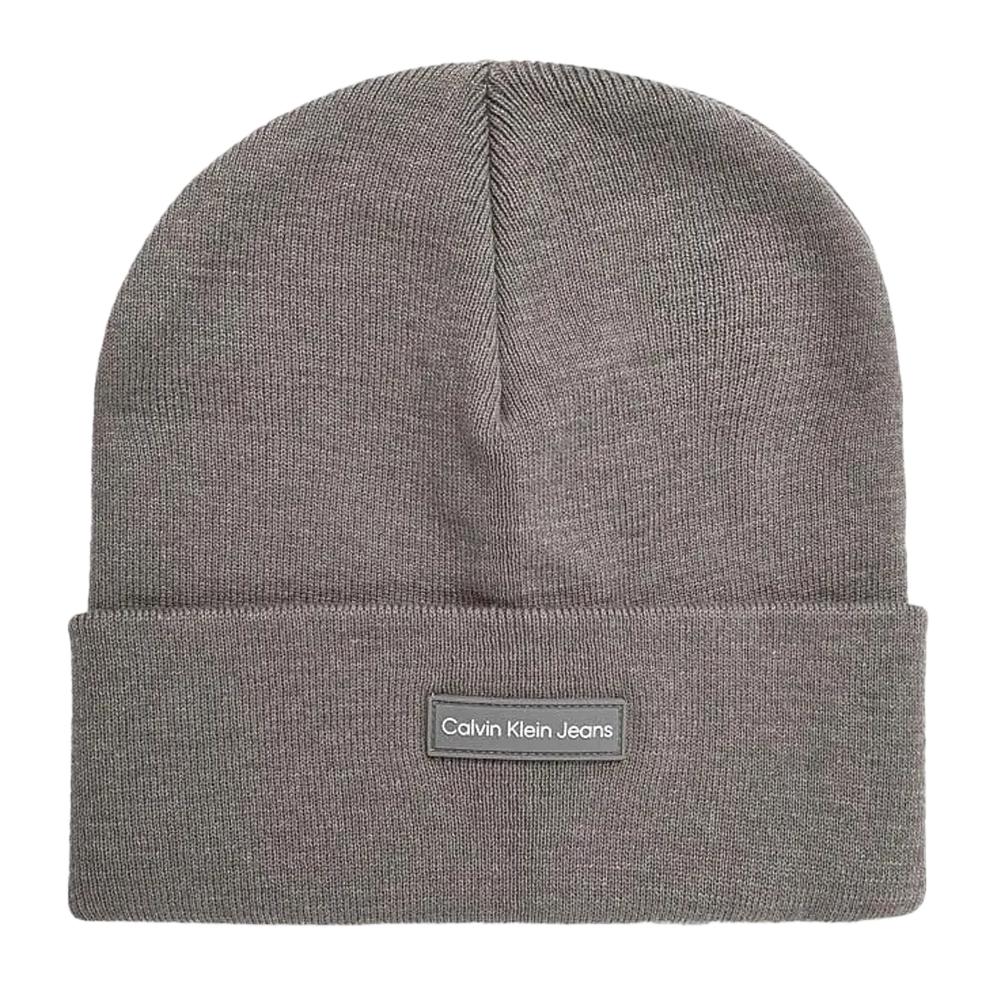Calvin Klein Jeans Bonnet Gris Femme Calvin Klein Jeans Patch Beanie