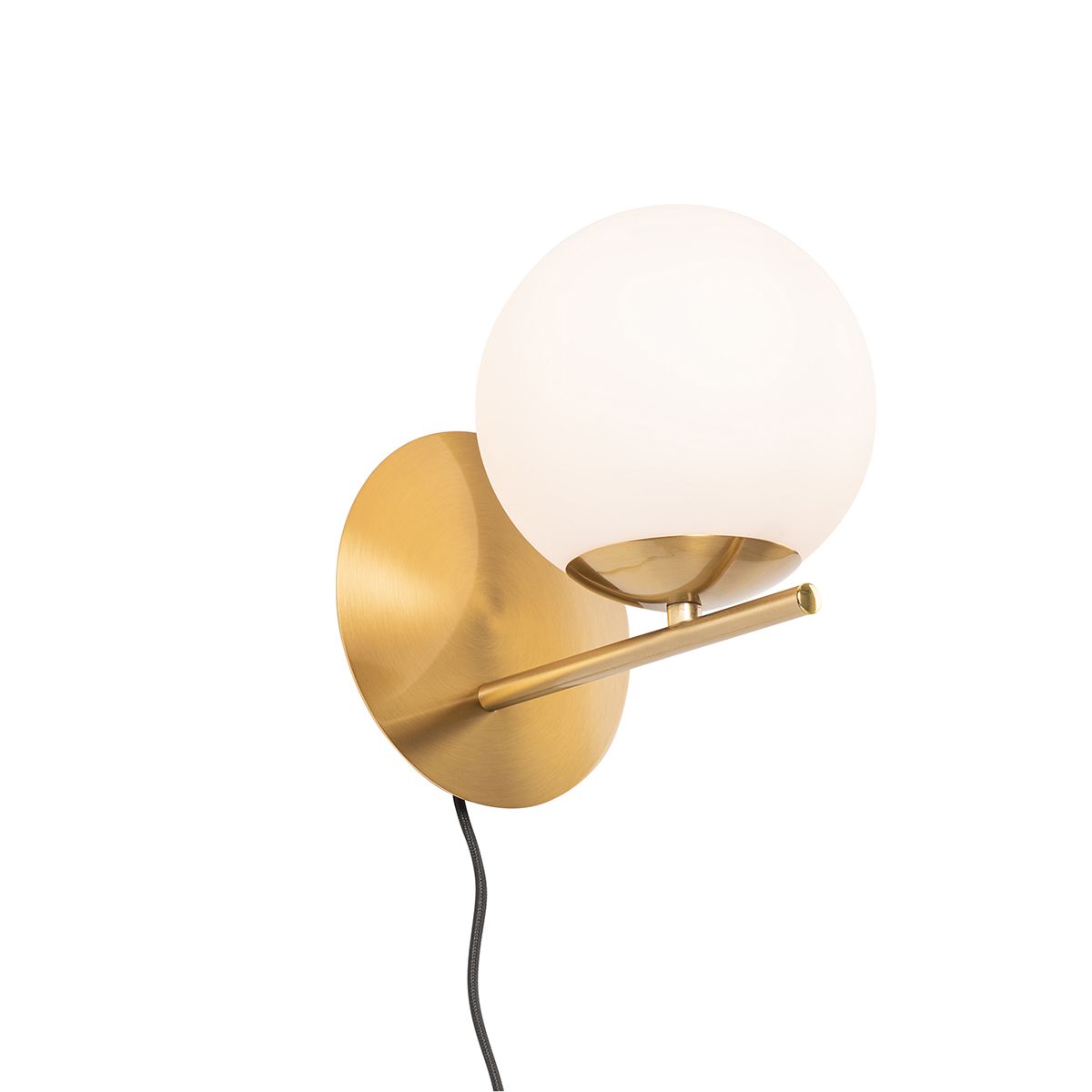 Art Deco wandlamp goud en opaal glas - Flore