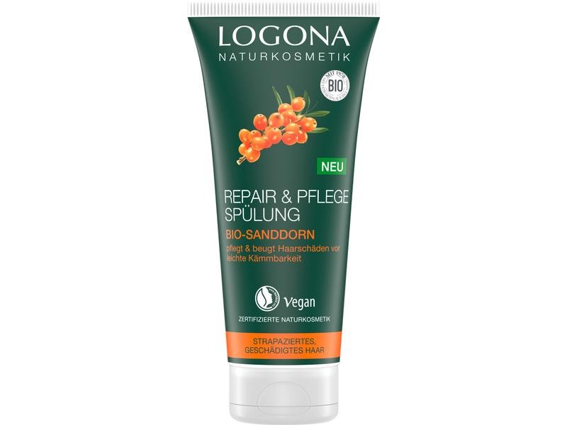 Logona Haarspülung Repair & Pflege, Bio-Sanddorn 200 ml Natürlicher Conditioner für leichte Kämmbarkeit und eine geglättete Haarstruktur