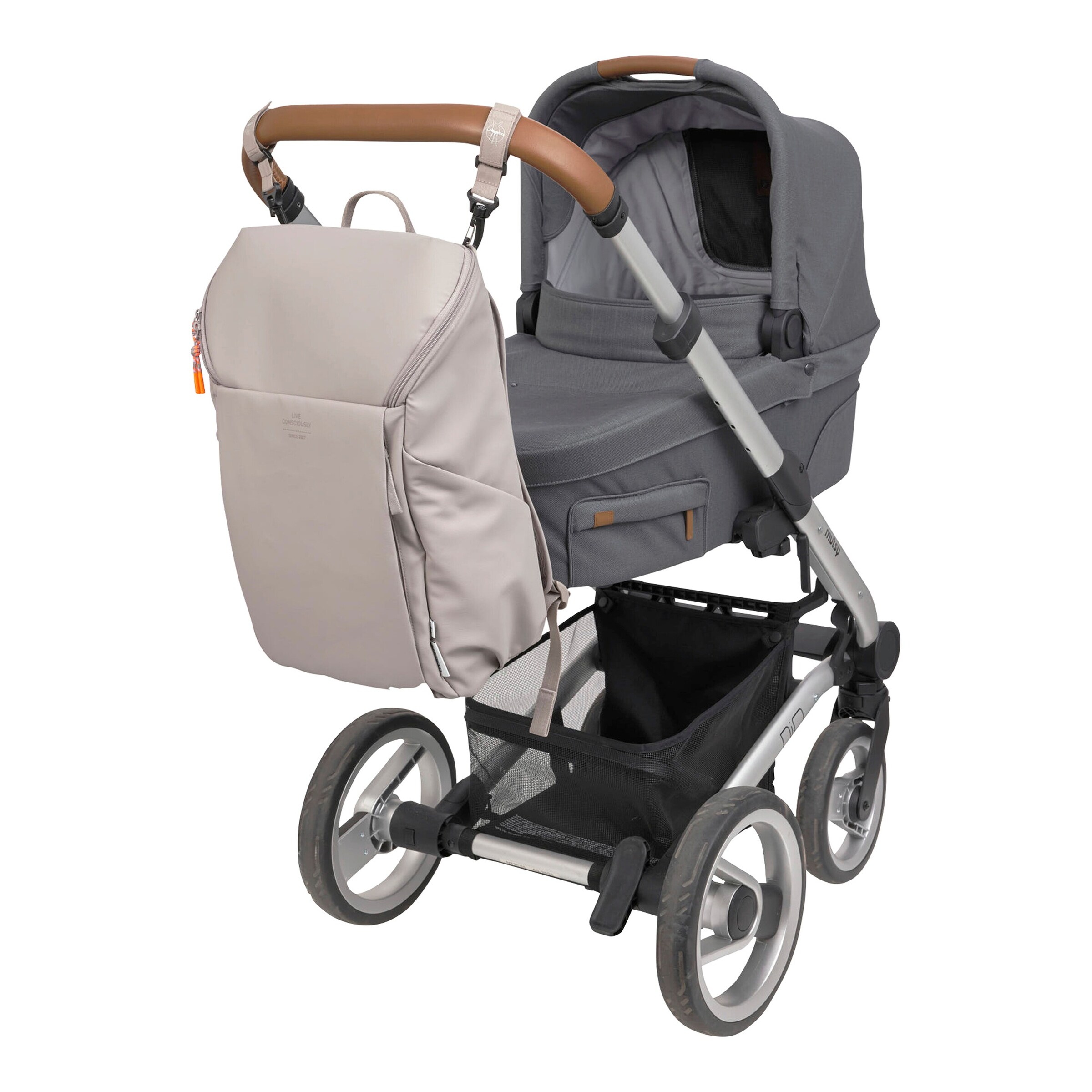 Lässig - GREEN LABEL Slender Up Wickelrucksack taupe