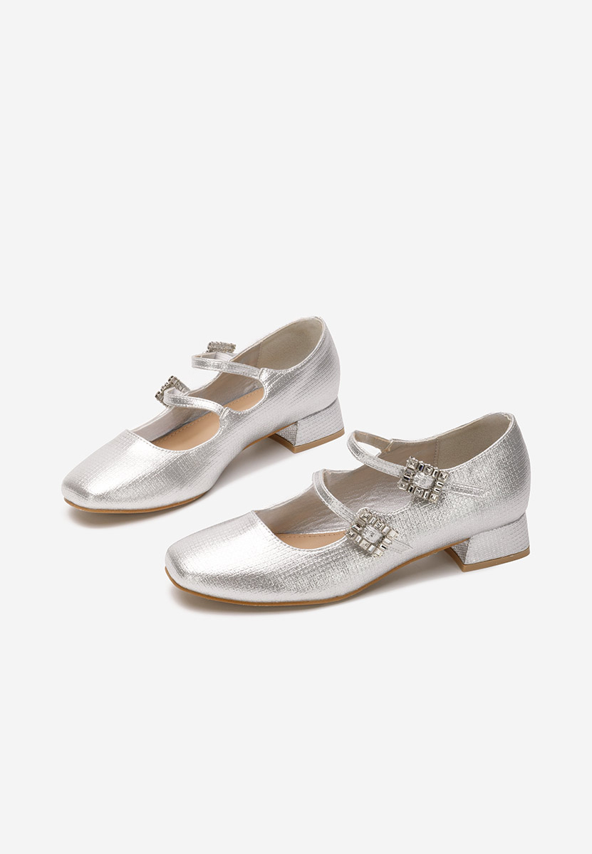 Chaussures à petit talon argent Hrida